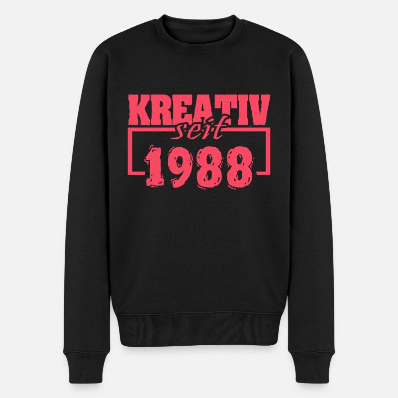 Witzig 1988 - Männer Premium Bio Pullover - Schwarz