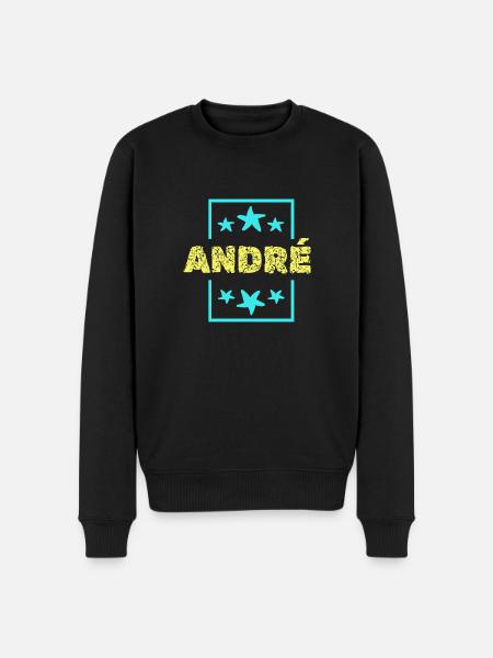 First name André - Men's Premium Organic Jumper - black