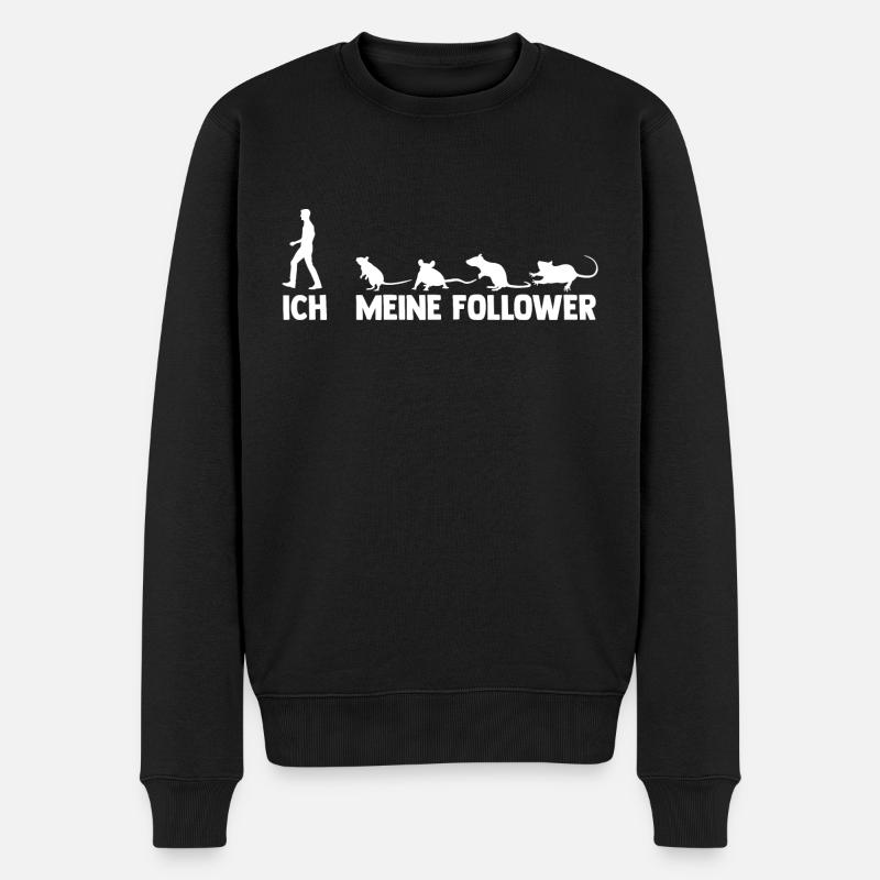 Ich und meine Follower Maus - Männer Premium Bio Pullover - Schwarz