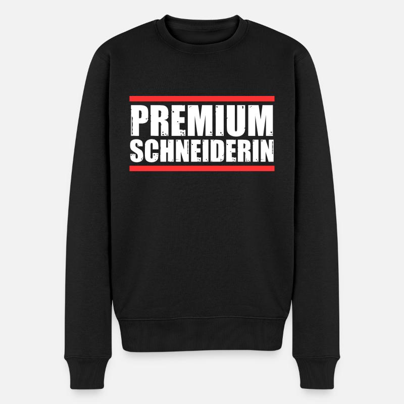 Näher Schneiderin - Männer Premium Bio Pullover - Schwarz