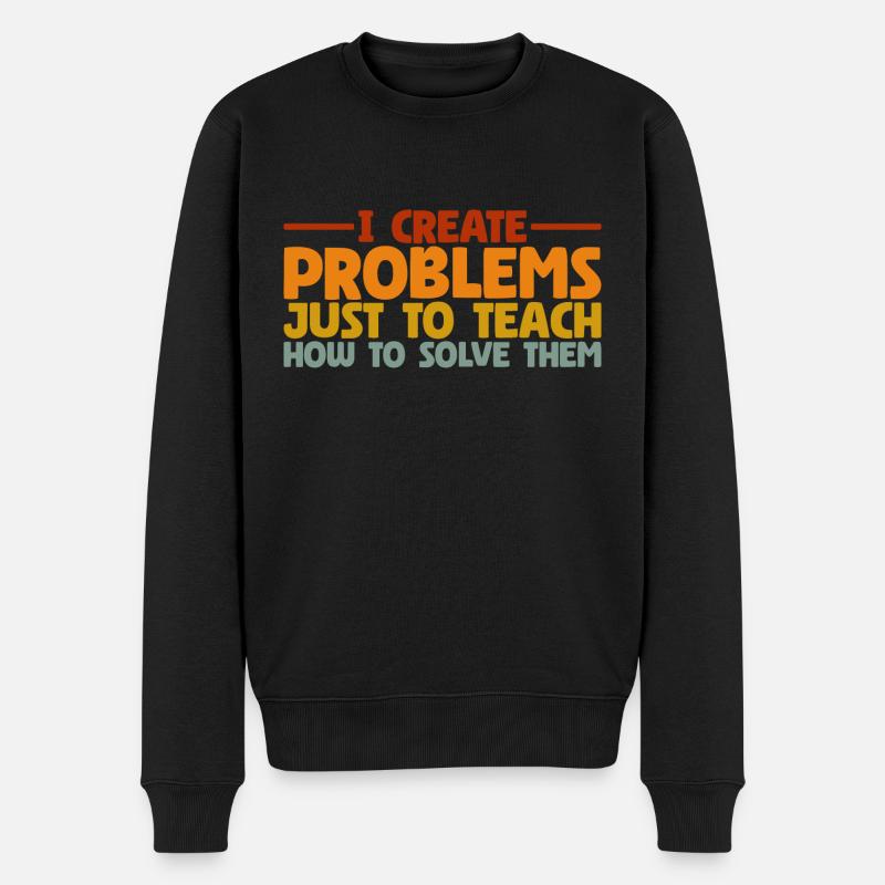 Math Teacher Pun Master Problem - Männer Premium Bio Pullover - Schwarz