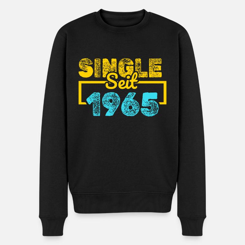 Single 1965 - Männer Premium Bio Pullover - Schwarz