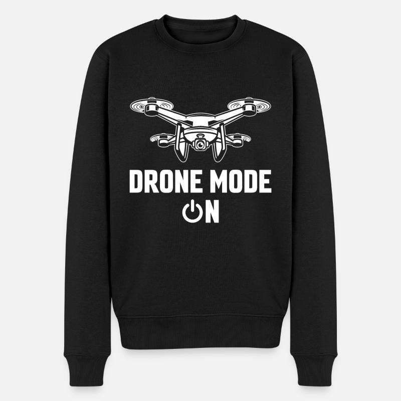 Drohnen-Modus Ein - Männer Premium Bio Pullover - Schwarz