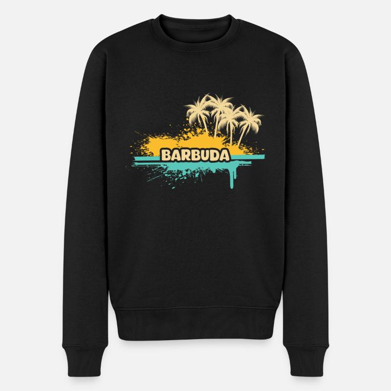 Urlaub Barbuda - Männer Premium Bio Pullover - Schwarz