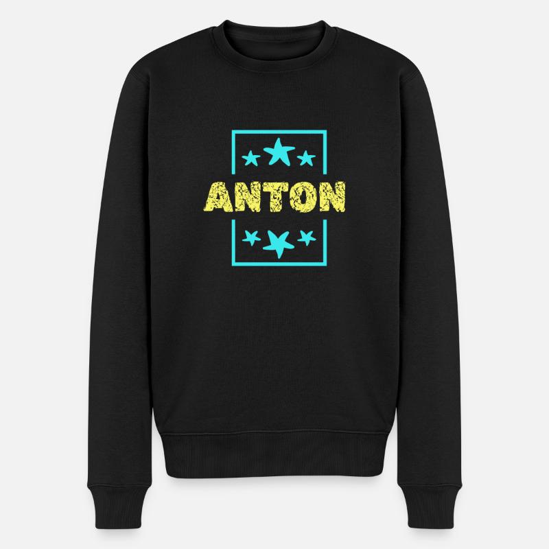 Anton als Anton - Männer Premium Bio Pullover - Schwarz