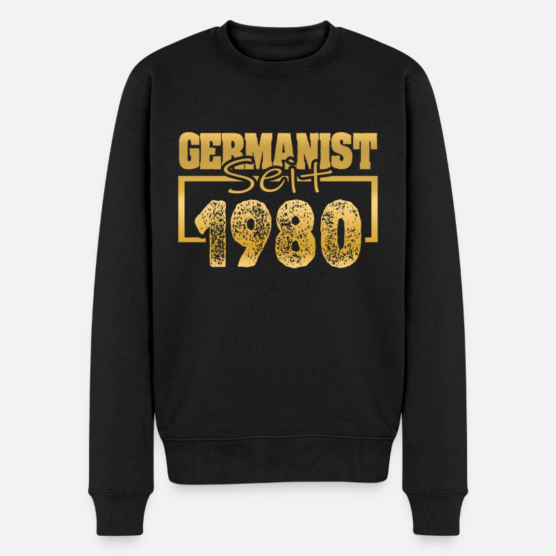 1980 - Männer Premium Bio Pullover - Schwarz