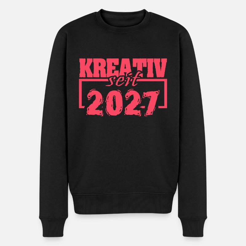 Spruch 2027 - Männer Premium Bio Pullover - Schwarz