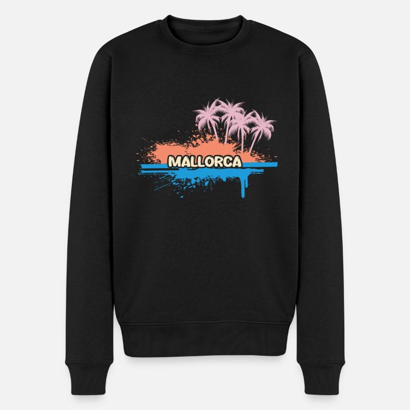 Urlaub Mallorca - Männer Premium Bio Pullover - Schwarz