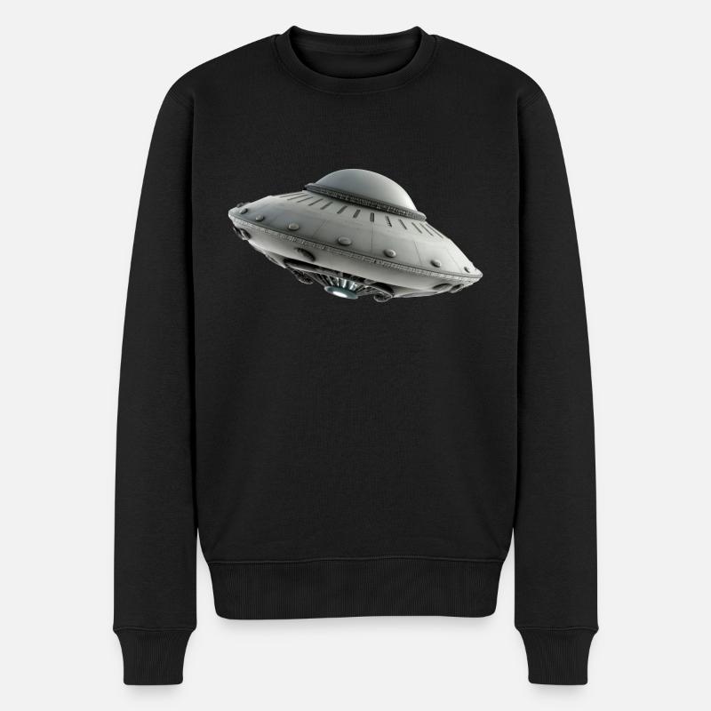 Ufo Alien science fiction - Männer Premium Bio Pullover - Schwarz