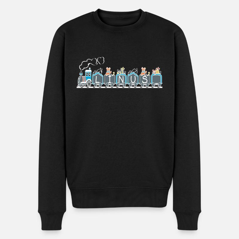 LINUS NAME ZUG LOK - Männer Premium Bio Pullover - Schwarz