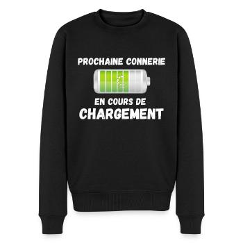 Prochaine Connerie en cours de chargement - Pull Premium bio Homme - noir - Devant - Nico (187cm)