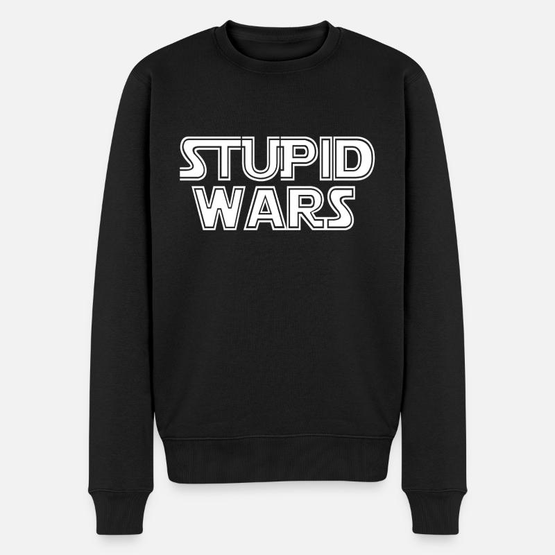 dumme Kriege - Männer Premium Bio Pullover - Schwarz