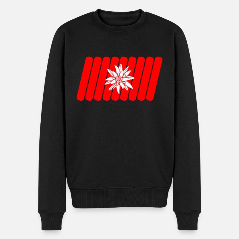 Schweizer Flagge - Männer Premium Bio Pullover - Schwarz