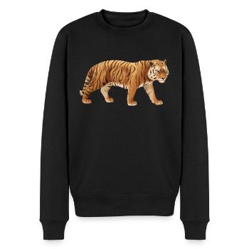 Tigre - Famille de chats - Faune - Nature - Pull Premium bio Homme - noir - Devant - Nico (187cm)