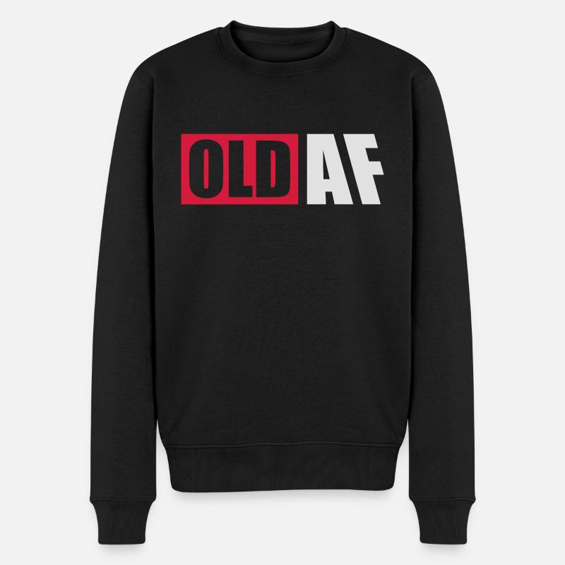 old AF Text Logo - Männer Premium Bio Pullover - Schwarz