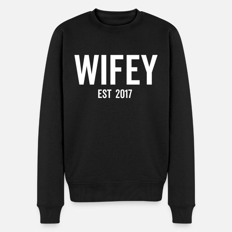Ehefrau Est 2017 - Männer Premium Bio Pullover - Schwarz