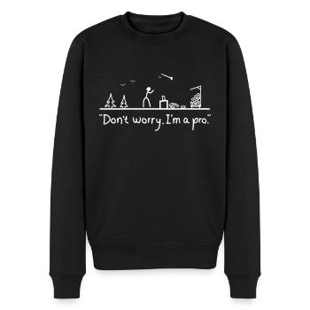 Holzfäller Geschenkidee - Männer Premium Bio Pullover - Schwarz - Vorne - Nico (187cm)