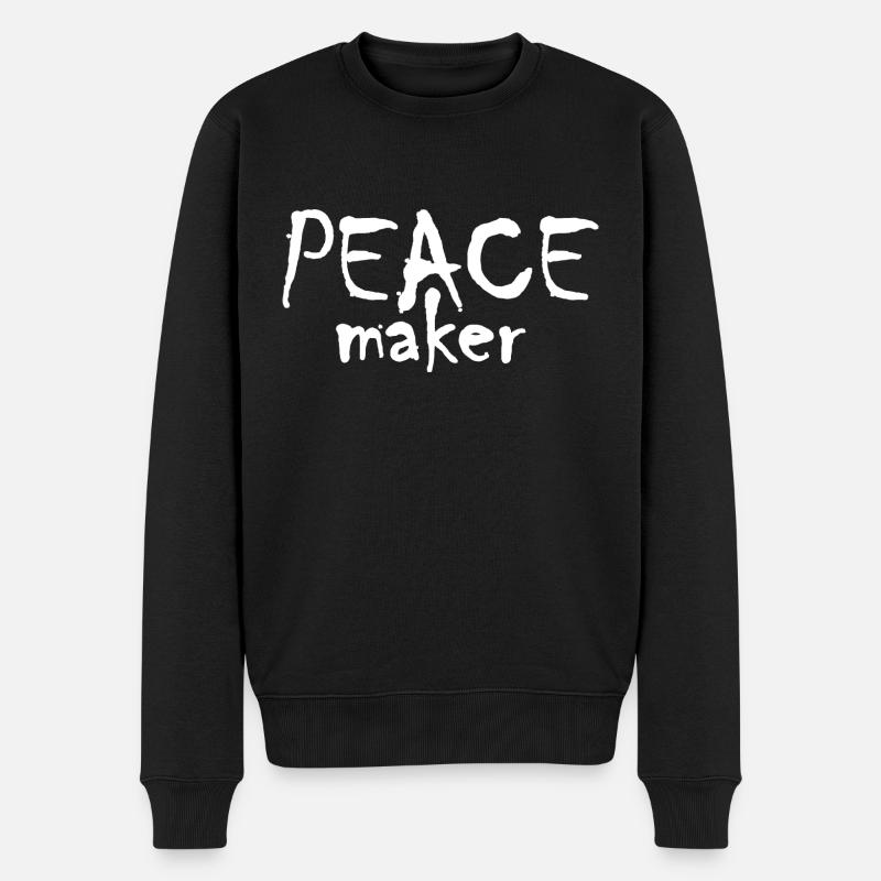 Peace Maker - Männer Premium Bio Pullover - Schwarz