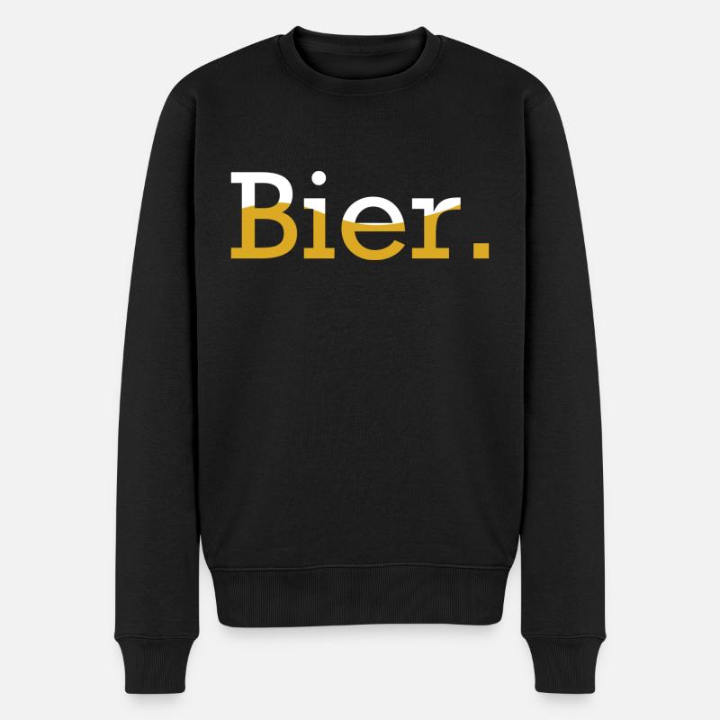 Bier. - Männer Premium Bio Pullover - Schwarz