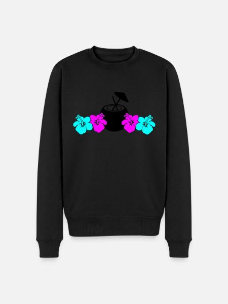 Hibiscus Kokus - Men's Premium Organic Jumper - black