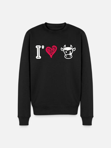I love cows - Men's Premium Organic Jumper - black