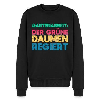 Gartenarbeit: Der Grüne Daumen Regiert - Männer Premium Bio Pullover - Schwarz - Vorne - Nico (187cm)