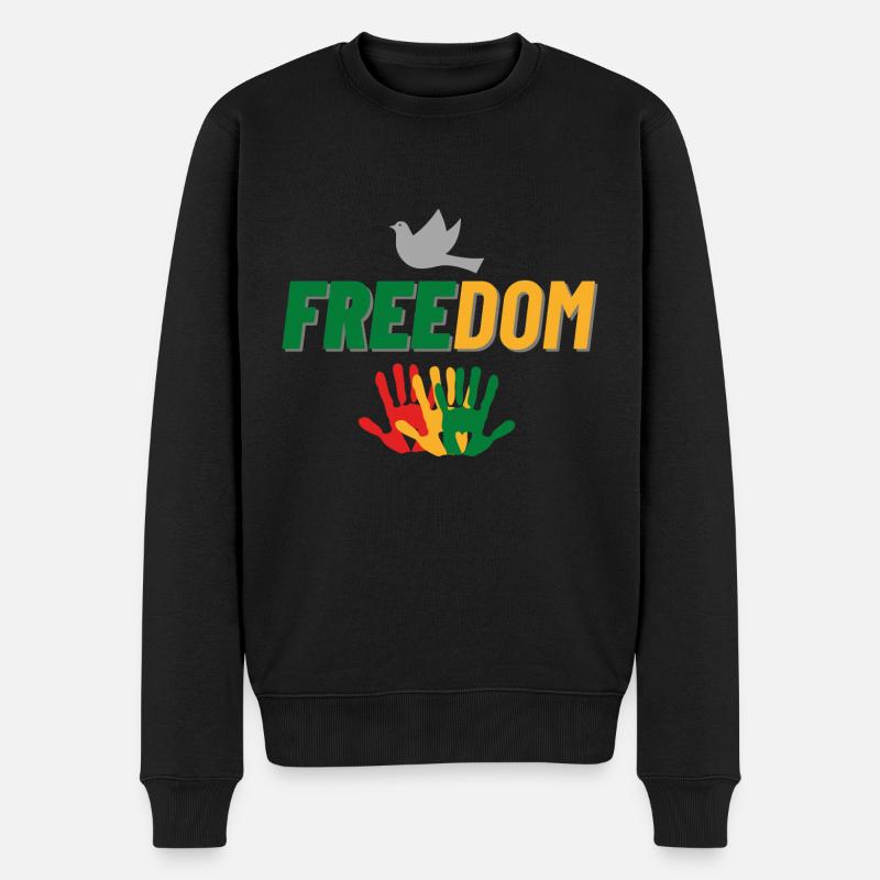 Freedom - Männer Premium Bio Pullover - Schwarz