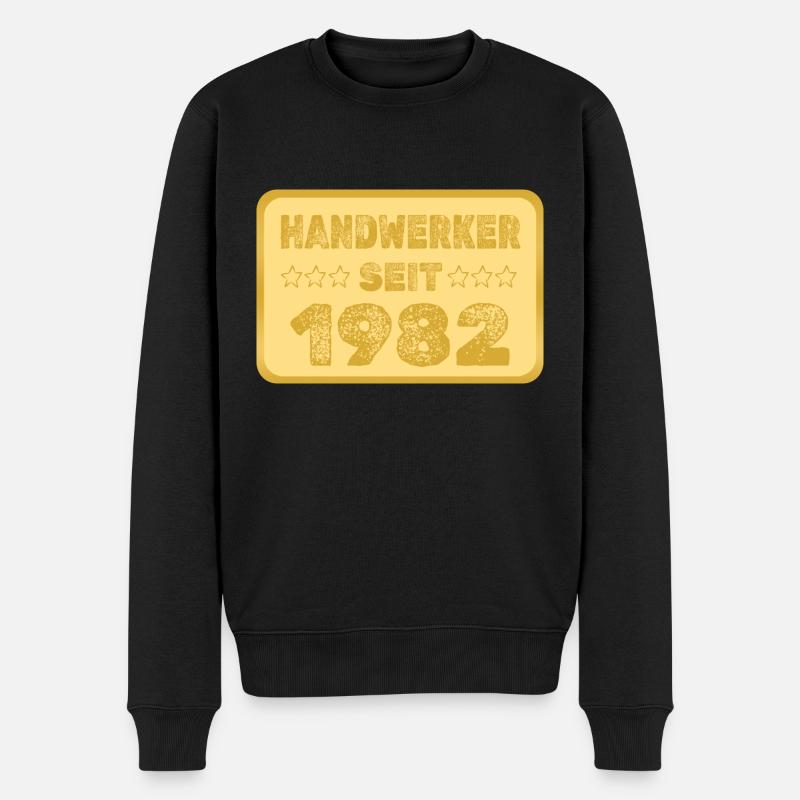 1982 1982 - Männer Premium Bio Pullover - Schwarz