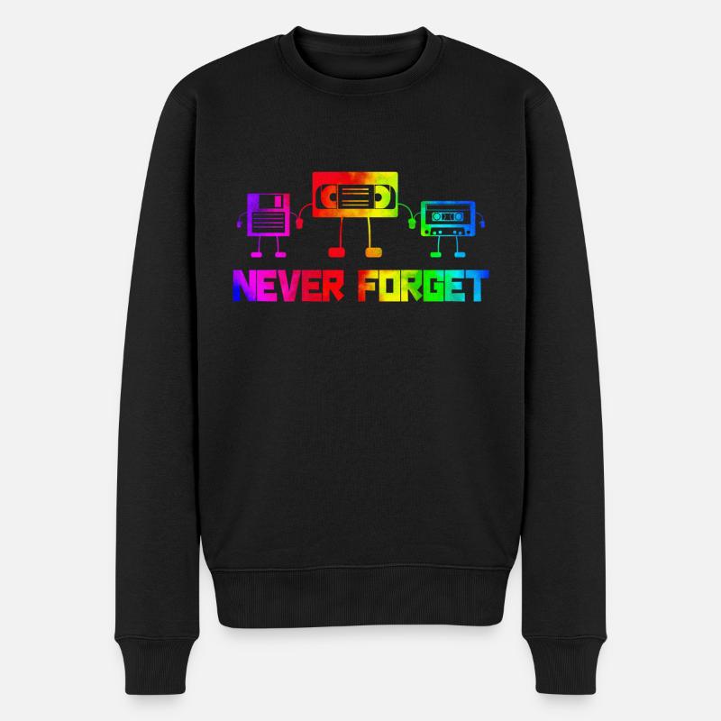 Musik, Retro, Heavy Metal, Hard Rock, Punk, Vinyl, Pop - Männer Premium Bio Pullover - Schwarz