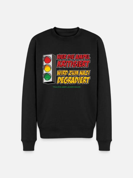 Who criticizes the traffic light - Men's Premium Organic Jumper - black