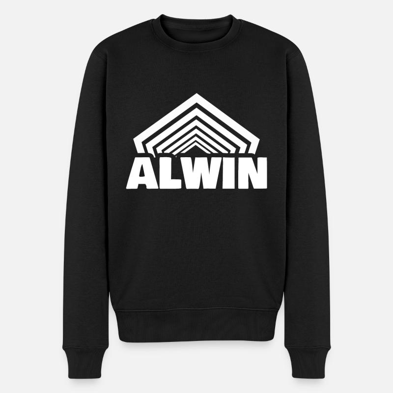 Vorname Alwin - Männer Premium Bio Pullover - Schwarz