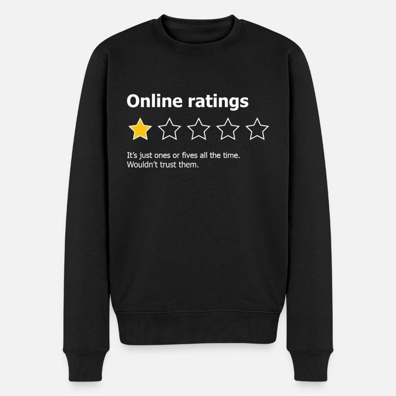 Online-Bewertungen - Männer Premium Bio Pullover - Schwarz
