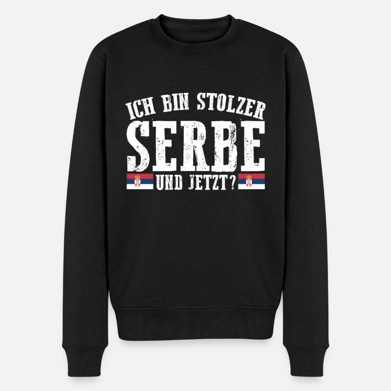 Serbe Serbe Serbie - Pull Premium bio Homme - noir