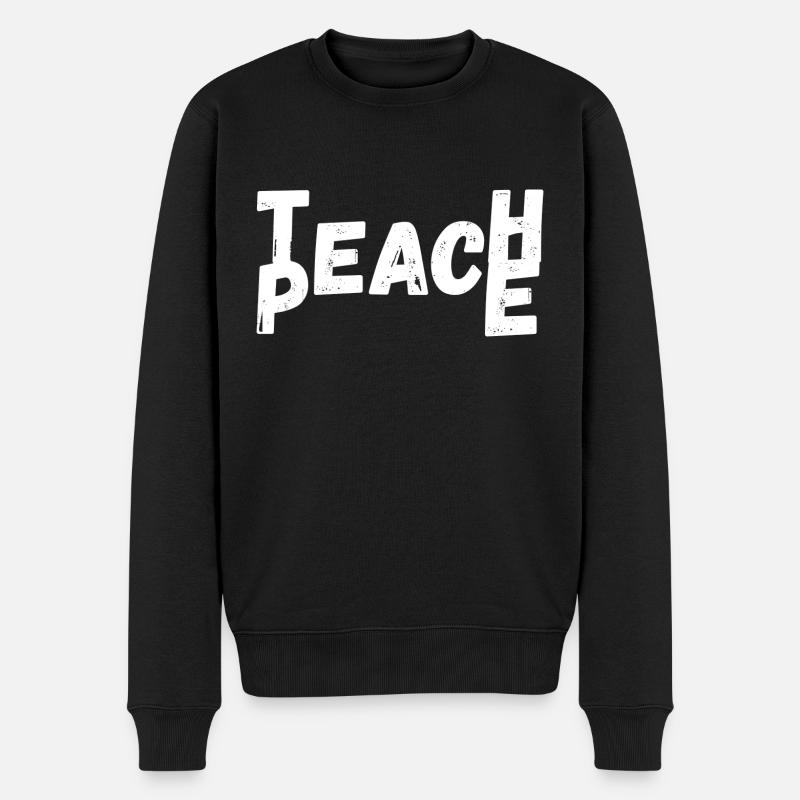 Enseigner la paix - Pull Premium bio Homme - noir