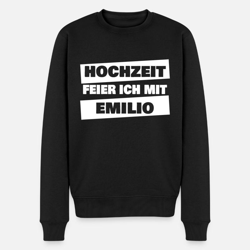 Emilio - Männer Premium Bio Pullover - Schwarz