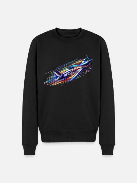 Kunstflugzeug - Männer Premium Bio Pullover - Schwarz