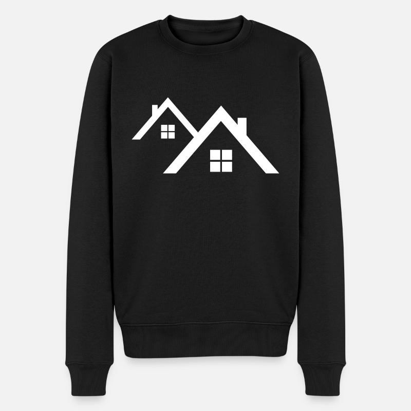 Dach - Männer Premium Bio Pullover - Schwarz