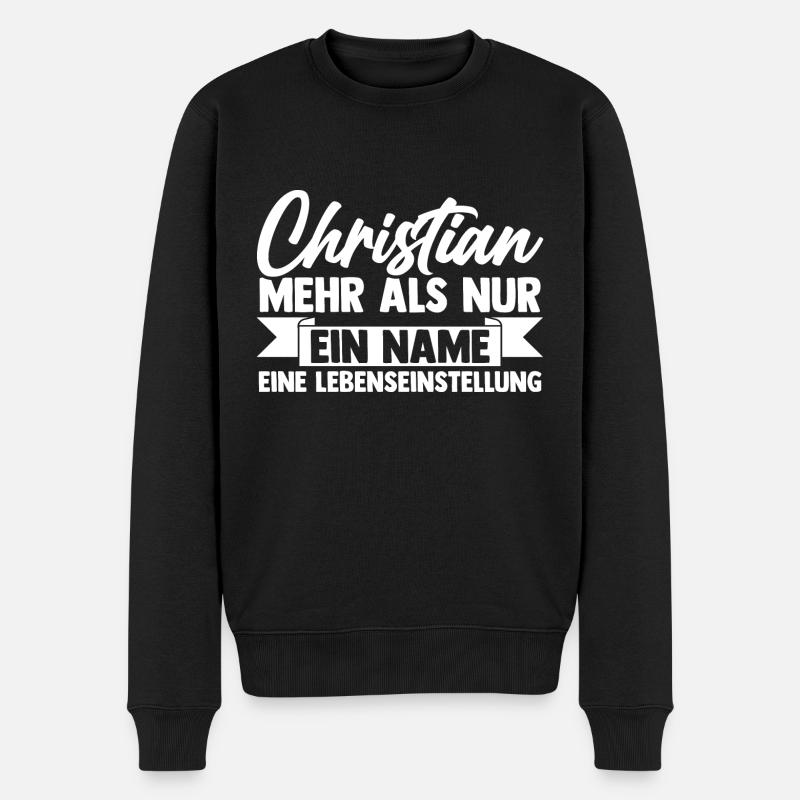 Prénom Chris Christian - Pull Premium bio Homme - noir
