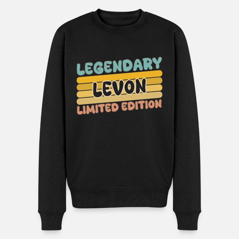 Levon als Name - Männer Premium Bio Pullover - Schwarz