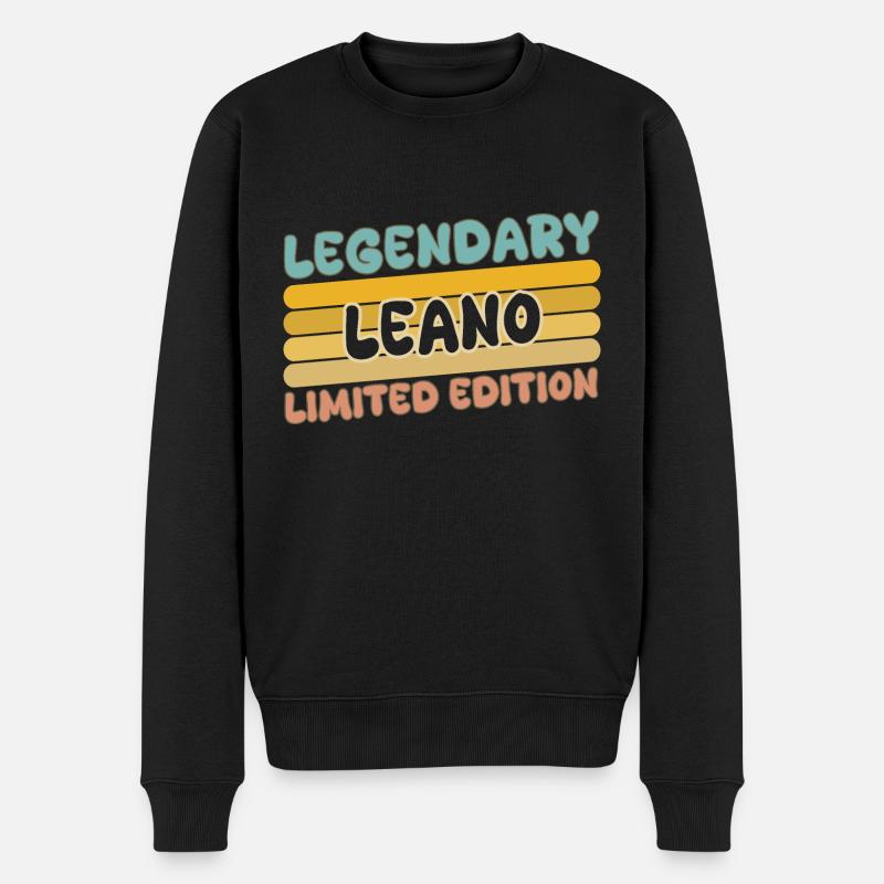 Leano als Name - Männer Premium Bio Pullover - Schwarz