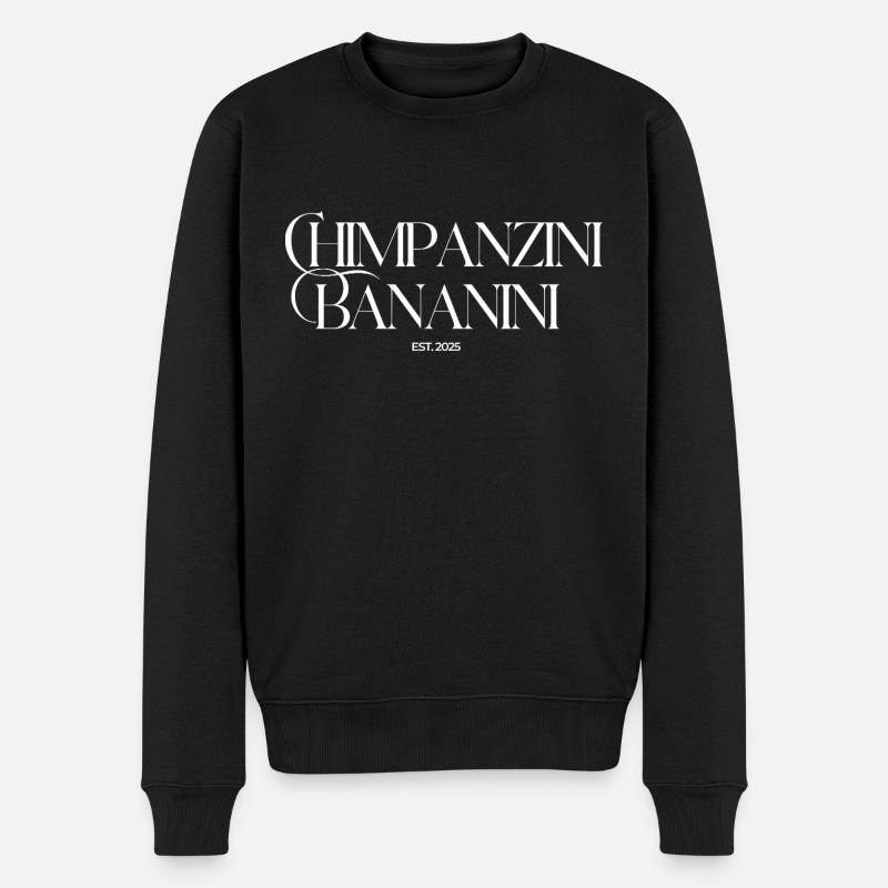 Chimpanzini Bananini - Männer Premium Bio Pullover - Schwarz
