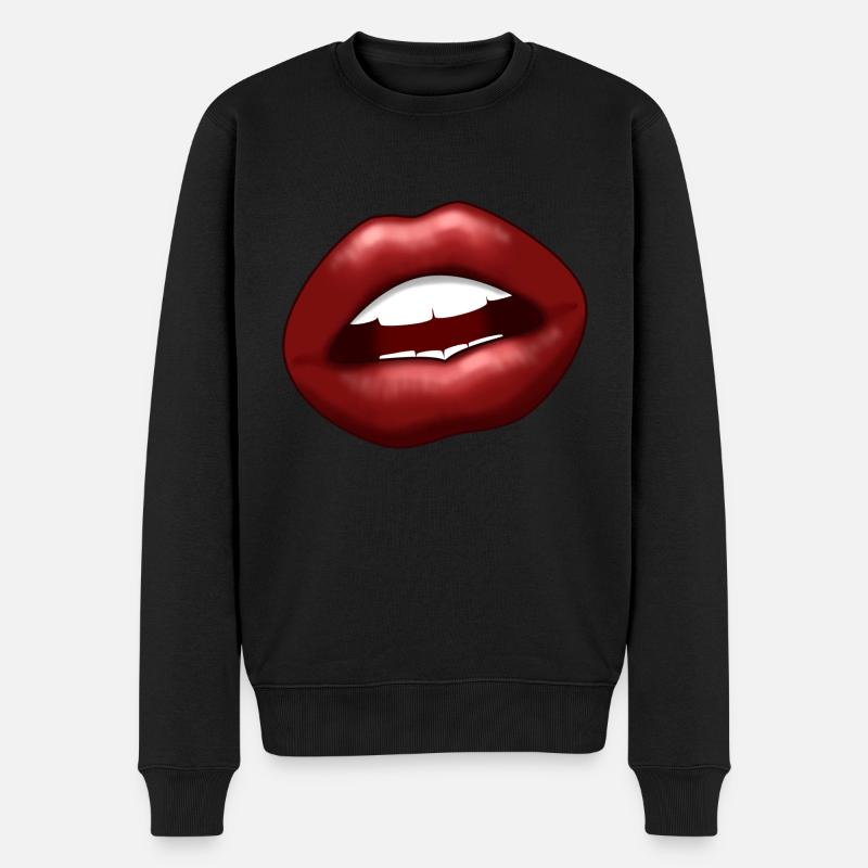 Sexy Lips - Pull Premium bio Homme - noir