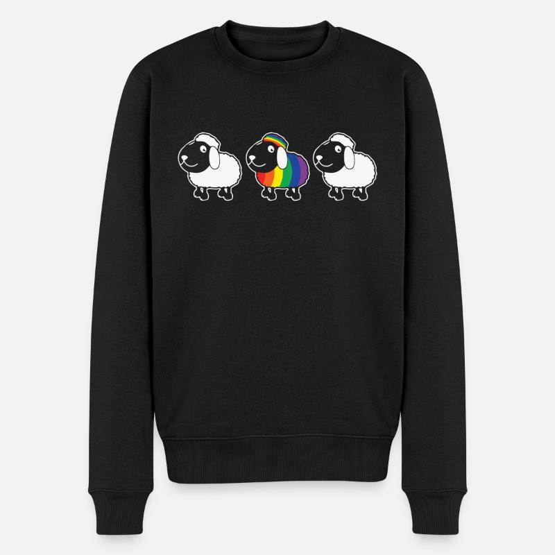Regenbogen be different Regenbogenfahne schwul - Männer Premium Bio Pullover - Schwarz