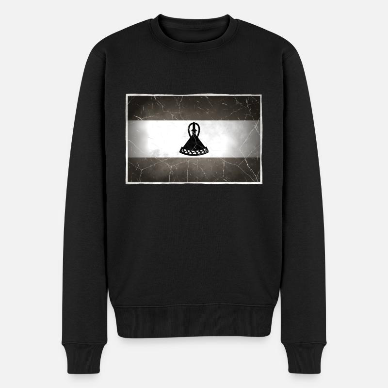 Lesotho - Männer Premium Bio Pullover - Schwarz