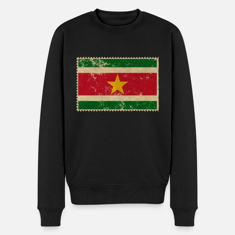 Suriname - Männer Premium Bio Pullover - Schwarz