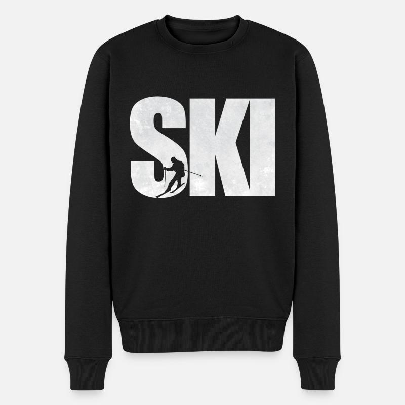 SKI - Männer Premium Bio Pullover - Schwarz