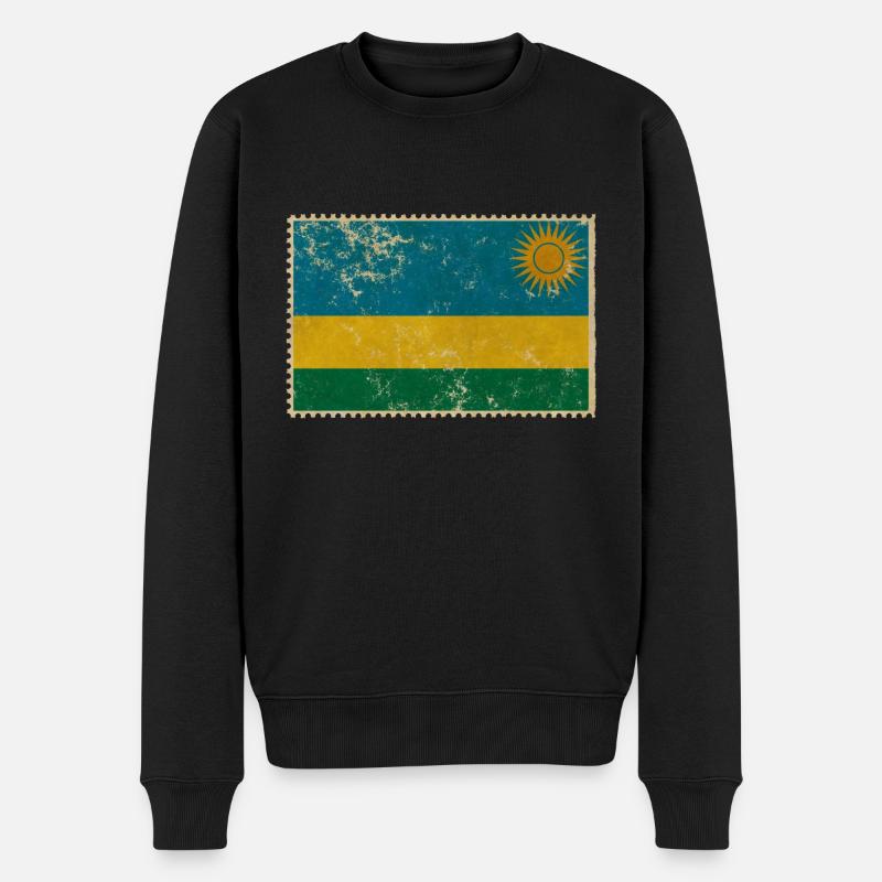 Ruanda - Männer Premium Bio Pullover - Schwarz