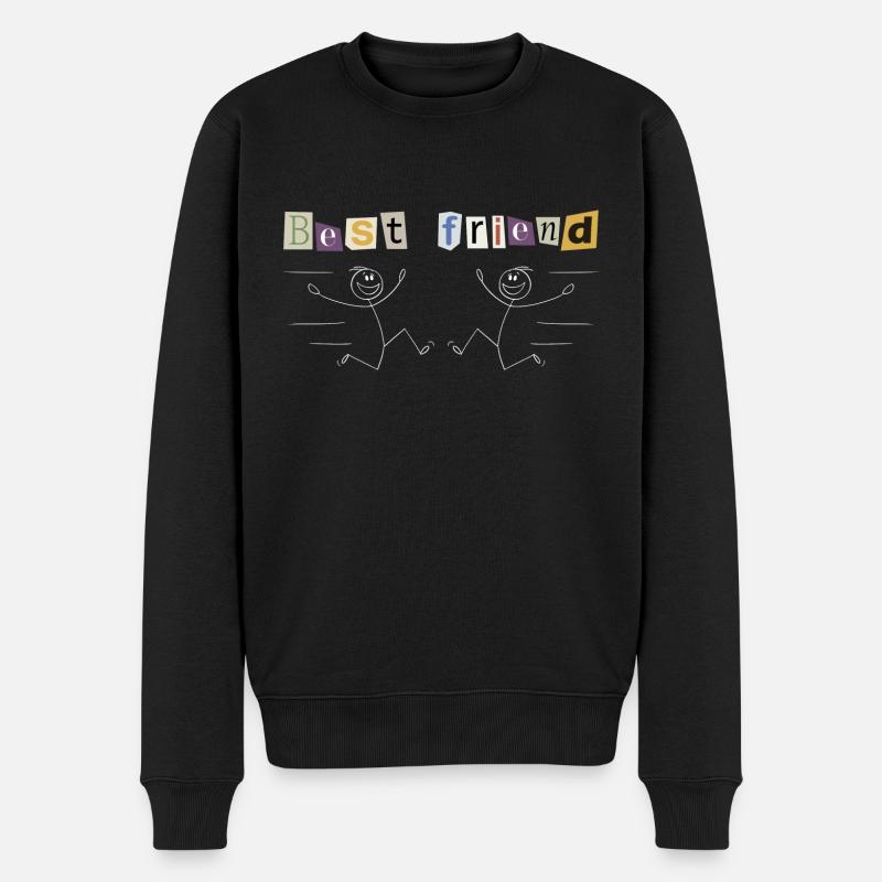 MEILLEUR AMI deux - Pull Premium bio Homme - noir