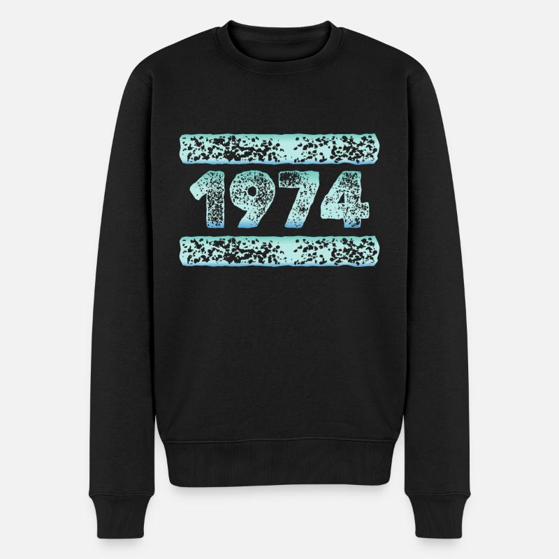 Jahr 1974 - Männer Premium Bio Pullover - Schwarz
