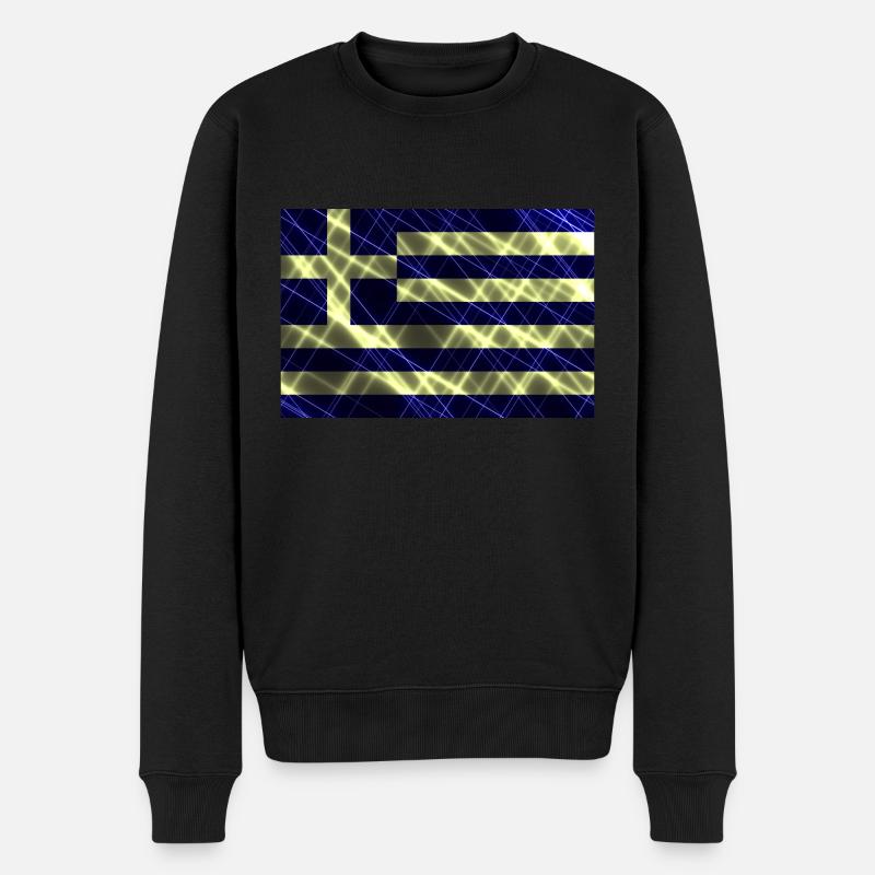 Griechenland - Männer Premium Bio Pullover - Schwarz